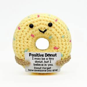 手工针织情感支持娃娃正面食物钩针披萨布丁甜甜圈熊玉米卷餐厅礼品pp棉毛绒 - Product Image 1