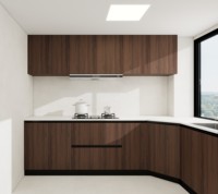 Ensemble d'armoires de cuisine modernes de luxe, prêt à assembler, personnalisable, rangement intelligent en bois massif, armoires de cuisine modulaires