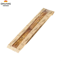 En stock : Sacs en papier kraft longs, type baguette, avec fenêtre, film d'emballage alimentaire anti-graisse, sacs en papier kraft personnalisés pour traiteur