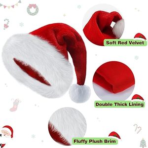 قبعة سانتا كلوز من كايترك لعيد الميلاد 2024، قبعة عيد الميلاد للبالغين، ناعمة الملمس ومريحة، مصنوعة من المخمل السميك - Product Image 5