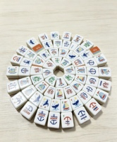 Collection de Luxe Été Plage : Ensemble de Mahjong en Acrylique Écologique avec Règle de Jeu et Tapis – 4 Joueurs pour Toutes les Occasions