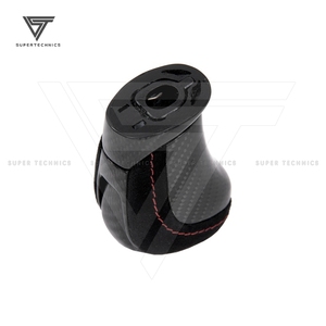 Pomello del cambio interno in fibra di carbonio con vera pelle Nubucx nera per Nissan R35 GTR - Product Image 6