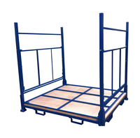 Étagère de stockage d'entrepôt empilable personnalisée, étagère à palettes pliable en acier robuste avec base en contreplaqué pour le stockage en usine
