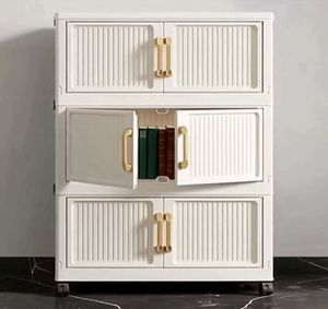 خزانة ملابس منزلية فاخرة قابلة للطي بباب مزدوج متكاملة قابلة للطي خزانة ملابس بلاستيكية قابلة للطي - Product Image 2