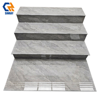 Carrelage de sol pour escalier en porcelaine polie antidérapante aspect marbre vert 470x1200mm pour cour, résistant aux acides et antibactérien