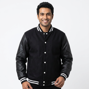 Wholesale Custom Embroidery <b>Baseball</b> Varsity College <b>Jacket</b> Leather Sleeves Letterman Bomber CollegeBaseballjacket <b>for</b> <b>men</b> - Product Image 1