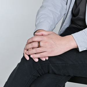 แหวนทังสเตนสตีลฝังไม้ แหวนคู่รักสำหรับทุกเพศ แหวนนิ้วชี้ เครื่องประดับคู่รัก แหวนแฟชั่นระดับไฮเอนด์ - Product Image 4