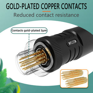 Conector automotriz industrial M12 a B D código <span class=keywords><strong>2</strong></span>-17 pines montaje soldadura semiplástica macho hembra enchufe recto PG7 PG9 PG11 - Product Image 6