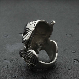 Anillo de calavera para hombre, estilo punk, acero inoxidable, color plateado, joyería de regalo 26093 - Product Image 3