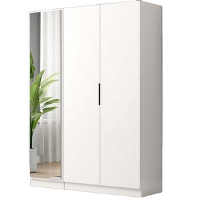 <span class=keywords><strong>Armario</strong></span> moderno de madera de <span class=keywords><strong>roble</strong></span> <span class=keywords><strong>blanco</strong></span>/gris, tres puertas con espejo - Product Image 1