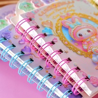 Cuaderno Espiral A7 Kawaii para Niñas, Diseño de Gatito, 80 Hojas Rayadas, Encuadernado con Espiral, Regalo para Niñas, Papelería con Detalles Metálicos