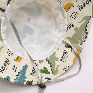 Vente en gros de <span class=keywords><strong>chapeau</strong></span> seau en polyester imprimé sur toute la surface Chapeaux seau d'été pour bébés et enfants <span class=keywords><strong>Bob</strong></span> Beach Casquettes avec ficelle - Product Image 3