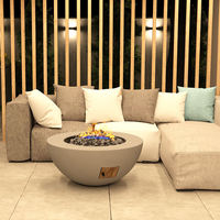 Ensemble de mobilier d'extérieur Foyer en béton Bol en béton Pot de cheminée Renforcé de fibre de verre Béton certifié Table à feu au propane