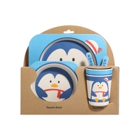 5 pcs Fach Angepasst Kinder Melamin Cartoon Runde Restaurant Teller und Tassen Geschirr Set Kunststoff Esstisch Ware