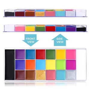 Kit professionnel de peinture corporelle au néon Halloween 20 couleurs <span class=keywords><strong>maquillage</strong></span> <span class=keywords><strong>SFX</strong></span> Cosplay à base d'huile pour la peinture du visage et du corps - Product Image 6