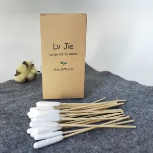 Bud Customized Disposable High Quality Cotton Swabs Long Sticks Q-tips Large Head Bamboo Cotton Bud For Pet