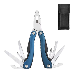 Alicates Multiherramienta Plegables 14 en 1 de Acero Inoxidable con Mango de Aluminio y Mordaza Dentada, OEM, Métricos, para Bricolaje, Camping, Portátiles, de Bolsillo, para Uso en Exteriores - Product Image 1