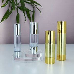 Flacon pompe airless de luxe vide 15ml 30ml 50ml, argent brillant électroplaqué UV, pour crème et lotion - Product Image 3