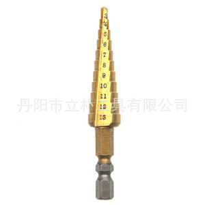 Step Drill Bit 3-13mm Hex Shank Gold Coated Metal Drilling Tool 75mm Length 6.3mm Shank Diameter - Product Image 2