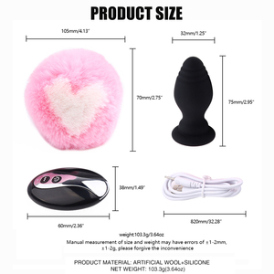 Juguetes anales Control remoto eléctrico conejo de silicona cola corta Butt Plug en forma de corazón Juguetes sexuales para mujeres Juguetes Sexua - Product Image 2