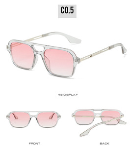 2022 New Lmamba L434 UV400 Protection Custom Double Bridge Retro <b>Sunglasses</b> Logo <b>Square</b> Unisex Fashion Trendy Shades - Product Image 4
