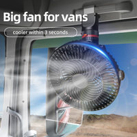 F1302A 9 pouces 360 ° rotatif Clip montage Van ventilateur de refroidissement 12V 24V Clip-on camion ventilateur vent fort refroidissement par Air camion voiture ventilateur
