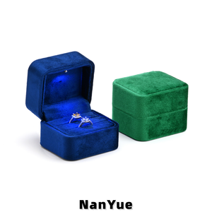 Romantic Square Luxury Velvet Led <strong>Ring</strong> <strong>Box</strong> Wedding Engagement Jewelry <strong>Box</strong> Custom Logo <strong>Ring</strong> Earrings Storage Gift <strong>Box</strong> Wholesale - Product Image 4