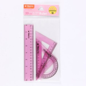 Gran oferta, juego de reglas rectas PS de doble escala fluorescente de 20cm, Material plástico para papelería y herramientas de medición para estudiantes escolares - Product Image 2
