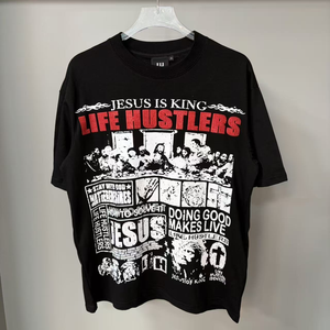 Camisetas Life Hustlers 2026 con Pedrería, Ropa Masculina de Alta Gama, Camisetas 100% Algodón, Impresión Digital Grande, Oferta, Ropa Urbana - Product Image 1
