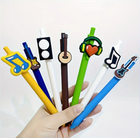 Lot de 20/30 stylos à thème instruments de musique, stylo créatif en PVC souple avec patch adhésif, stylo neutre pour étudiants, papeterie d'écriture, stylo à bille