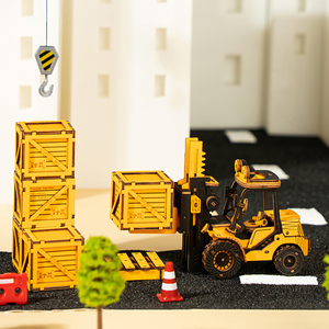 <span class=keywords><strong>Robotime</strong></span> <span class=keywords><strong>Rokr</strong></span> DIY Miniature Jouets Bois Artisanat TG413K Chariot Élévateur Assemblé Voiture Modèle Kit <span class=keywords><strong>3D</strong></span> Puzzles En Bois - Product Image 2