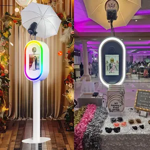 Forniture per feste photobooth Air Pro ovale dslr photo booth selfie booth macchina con LED RGB luce e caso di volo per la vendita
