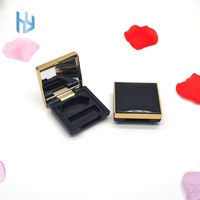 En stock Palette de fards à paupières en plastique carré vide noir et or cosmétique rouge à lèvres pressé conteneur Palette
