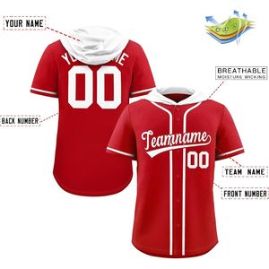 Custom Hooded <b>Baseball</b> Jersey Personalized Button Down Team Uniform Stitched Printed Name Number Unisex Adult Breathable - Product Image 3