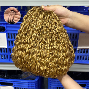 FYD Wholesale # Extensions de tresses brésiliennes vierges en <span class=keywords><strong>cheveux</strong></span> humains bouclés 27 30, 100g, base en soie, sans colle, noires - Product Image 4
