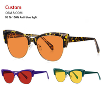 Gafas Ópticas de Ojo de Gato de Última Moda con Montura Completa, Bloqueo de Luz Azul, Diseño Ergonómico de Almohadillas Nasales, Aptas para Todas las Formas de Rostro
