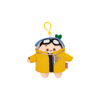 Porte-clés en peluche jaune élégant en forme de veste, breloque de sac à dos et souvenir, commande en gros acceptée, porte-clés en peluche en tissu non toxique