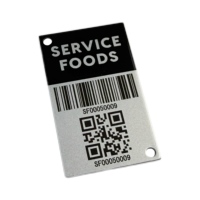 Étiquette d'identification personnalisée avec code QR, numéro de série gravé au laser, logo en aluminium, étiquette en métal avec code-barres pour la gestion d'entrepôt