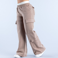 Pantalons de survêtement en molleton de coton pour femmes personnalisés 2025, unis, droits, larges, athlétiques, de danse, de sport, pour la saison hivernale