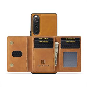 DG.MING Couverture de téléphone en cuir PU de conception détachable magnétique pour <span class=keywords><strong>Sony</strong></span> <span class=keywords><strong>Xperia</strong></span> 10 VI étui avec portefeuille béquille - Product Image 1
