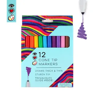 12 Colors Super Tip Art Supply Kids Washable Marker Pen