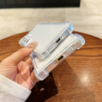 Étui de téléphone en TPU souple transparent anti-chute avec airbag renforcé aux quatre coins de luxe pour Samsung Galaxy S25 S24 S23 S22 S21 Ultra