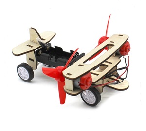 Kit de bricolaje de madera para aviones pequeños con motor eólico de doble motor de - Product Image 2