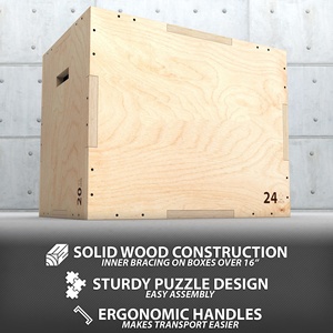 Caja de Salto Pliométrica de Madera - 3 en 1, Duradera y Ecológica, Equipo de Ejercicio para Uso Comercial - Product Image 4