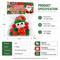 Jouet Squishy TPR Père Noël, Renne, Bonhomme de Neige à Rebond Rapide Anti-Stress pour Coffret Cadeau