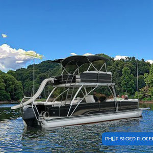 Allhouse Luxury 27FT Double Deck Aluminium Pontoon Boat <span class=keywords><strong>Kit</strong></span> DIY Assemblage Trous pré-percés pour moteur hors-bord EVA Hobbyist - Product Image 1