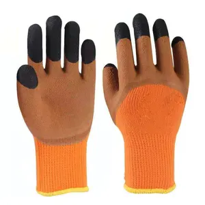 산업 유액 담dipped 진 13G 폴리에스테 나일론 털실 거품 표면은 손가락 겨울 일 장갑 고무 손 안전 장갑을 강화합니다