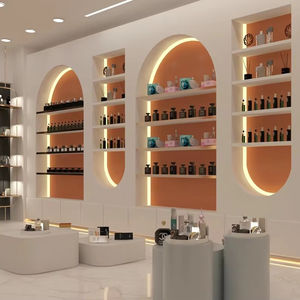 Design d'intérieur <span class=keywords><strong>de</strong></span> <span class=keywords><strong>parfumerie</strong></span> <span class=keywords><strong>de</strong></span> style méditerranéen, étagère <span class=keywords><strong>de</strong></span> parfum sur mesure pour <span class=keywords><strong>la</strong></span> vente au détail, vitrine <span class=keywords><strong>de</strong></span> luxe pour parfums en verre - Product Image 1
