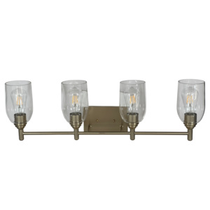 Lámpara de Pared de Diseño Occidental de Lujo con Acabado Dorado Moderno de 4 Litros, con Cristal Transparente Alargado y Fuente de Luz con <span class=keywords><strong>Bombilla</strong></span> E26 - Product Image 5