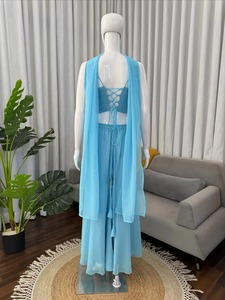 Conjunto de Traje Sharara de Alta Calidad para Mujer con Bordado Intenso, Ideal para Bodas, Fiestas y Celebraciones, Disponible al Mejor Precio - Product Image 3